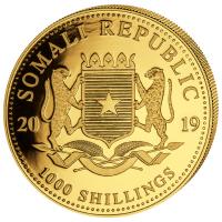 Somalia - 1000 Shillings Elefant 2019 - 1 Oz Gold