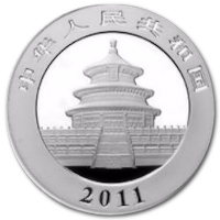 China 10 Yuan Panda 2011 1 Oz Silber Rckseite