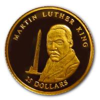 Liberia - 25 Dollar Martin Luther King 2001 - Gold PP