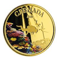 Grenada - 10 Dollar EC8 Diving Paradise PP - 1 Oz Gold Color