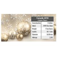 Kanada - 5 CAD Maple Leaf Weihnachtsmann 2018 - 1 Oz Silber Color