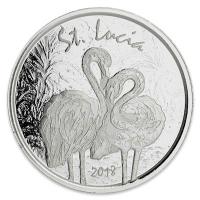 St. Lucia - 2 Dollar EC8 Flamingo - 1 Oz Silber