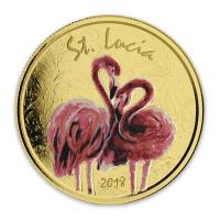 St. Lucia - 10 Dollar EC8 Flamingo - 1 Oz Gold Color