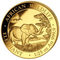 Somalia - 50 Shillings Elefant 2019 - 1/25 Oz Gold