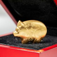 Mongolei - Lunar Jahr des Schweins 2019 - 1 Oz Silber Gilded
