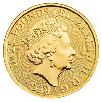 Grobritannien - 25 GBP Queens Beasts Yale of Beaufort 2019 - 1/4 Oz Gold