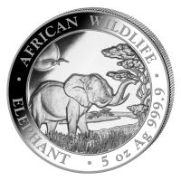 Somalia - African Wildlife Elefant 2019 - 5 Oz Silber