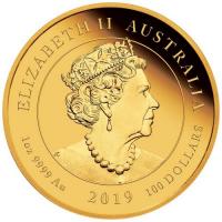 Australien - 100 AUD 50 Jahre Mondlandung 2019 - 1 Oz Gold PP HR
