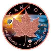Kanada - 5 CAD Abee Meteorite Maple Leaf 2018 - 1 Oz Silber