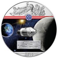 USA - 1 USD Silver Eagle On the Way to the Moon 2019 - 1 Oz Silber Color