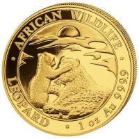 Somalia 1000 Shillings African Wildlife Leopard 2019 1 Oz Gold