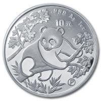 China - 10 Yuan Panda 1992 - 1 Oz Silber Privy Mark Olympia Fackel