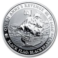 Tuvalu - 1 TVD Black Flag Queen Annes Revenge 2019 - 1 Oz Silber