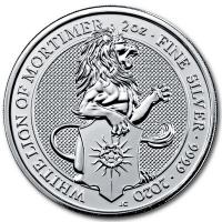 Grobritannien 5 GBP Queens Beasts White Lion 2020 2 Oz Silber