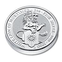 Grobritannien - 5 GBP Queens Beasts White Lion 2020 - 2 Oz Silber