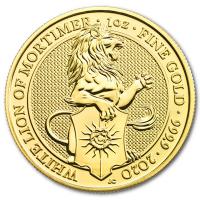 Grobritannien - 100 GBP Queens Beasts White Lion 2020 - 1 Oz Gold