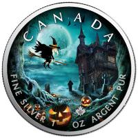 Kanada - 5 CAD Maple Halloween Ghost Town 2019 - 1 Oz Silber Color