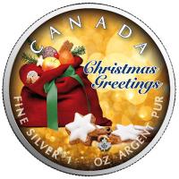 Kanada - 5 CAD Maple Leaf Weihnachtsgre 2019 - 1 Oz Silber Color