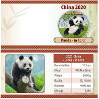 China - 10 Yuan Panda 2020 - 30g Silber Color