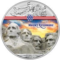 USA - 1 USD Silver Eagle Landmarks: Mount Rushmore - 1 Oz Silber Color