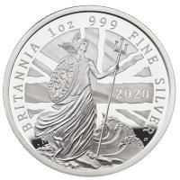 Grobritannien - 4 GBP Britannia 2 Coin Set 2020 - 2*1 Oz Silber PP