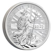 Grobritannien - 4 GBP Britannia 2 Coin Set 2020 - 2*1 Oz Silber PP