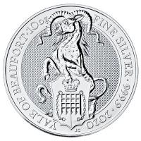 Grobritannien - 10 GBP Queens Beasts Yale of Beaufort 2020 - 10 Oz Silber
