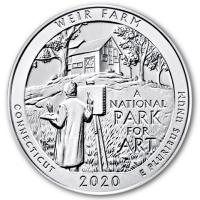 USA - 0,25 USD Connecticut Weir Farm 2020 - 5 Oz Silber