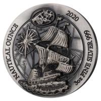 Ruanda - 1000 RWF Nautische Unze Mayflower 2020 - 3 Oz Silber HR Antik