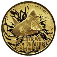Australien - 100 AUD Gefhrliche Tiere Great White Shark 2021 - 1 Oz Gold
