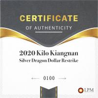 China - (1.) Kiangnan Dragon Dollar One Restrike 2020 - 1 KG Silber