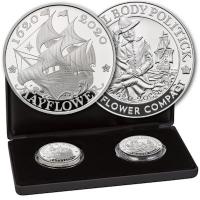 Grobritannien/USA 2 Pfund 400 Jahre Reise der Mayflower 2020 2 * 1 Oz Silber PP