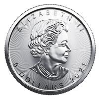 Kanada 5 CAD Maple Leaf 2021 1 Oz Silber Rckseite