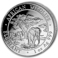 Somalia African Wildlife Elefant 2012 1 Oz Silber