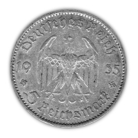 Deutsches Reich - 5 RM Hindenburg od. Garnisonskirche - 12,5g Silber