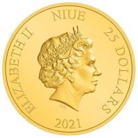 Niue - 25 NZD Herr der Ringe: (2.) Gandalf 2021 - 1/4 Oz Gold