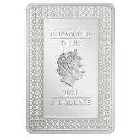 Niue - 2 NZD Tarotkarten (1.) Der Narr 2021 - 1 Oz Silber