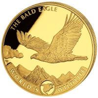 Kongo - 300 Francs Worlds Wildlife Bald Eagle SATZ 2021 - 1,85 Oz Gold PP