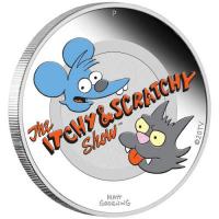 Tuvalu 1 TVD The Simpsons Itchy & Scratchy 2021 1 Oz Silber PP