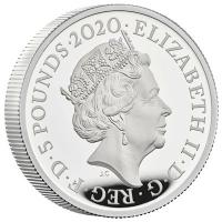 Grobritannien - 5 GBP The Great Engravers The Three Graces 2021 - 2 Oz Silber PP