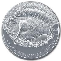 Neuseeland 20 NZD Kiwi 2021 1 KG Silber PP