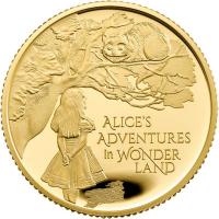 Grobritannien - 25 GBP Alice im Wunderland 2021 - 1/4 Oz Gold PP