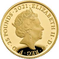 Grobritannien - 25 GBP Alice im Wunderland 2021 - 1/4 Oz Gold PP
