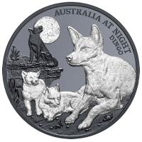 Niue - 1 NZD Australien bei Nacht Dingo 2021 - 1 Oz Silber PP