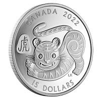 Kanada 15 CAD Lunar Tiger 2022 1 Oz Silber
