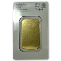 Goldbarren Umicore / Heraeus / Degussa 20g Gold Rckseite