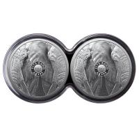 Sdafrika 10 Rand Big Five II Elefant 2021 2*1 Oz Silber Proof Set Rckseite