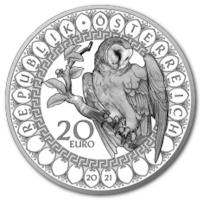 sterreich - 20 EURO Kontinente (2.) Europa Weisheit der Eule 2021 - Silber PP