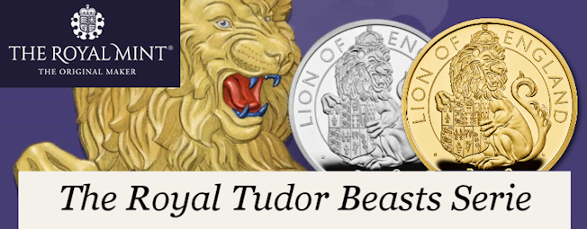 The Royal Mint: Tudor Beasts Gold Silber und Platin