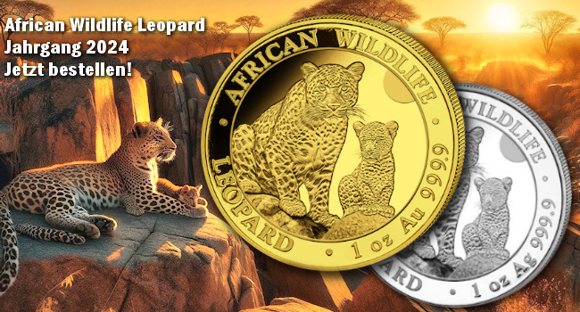 African Wildlife Leopard Gold und Silber